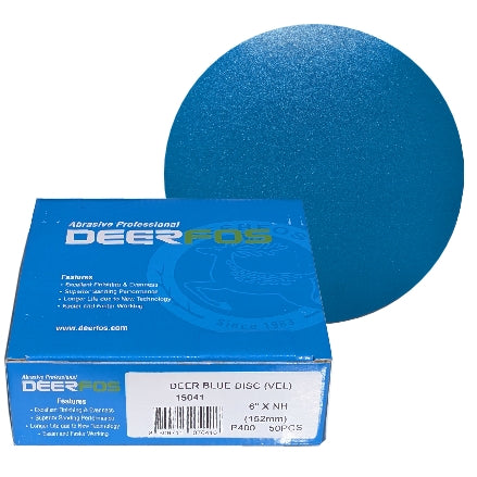 Deerfos Deer Blue 6" Film Solid Grip Sanding Discs, SA331 Series, 5