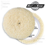 Buff and Shine 7.5" Wool, White Single-Ply, Light Cutting Grip Pad, 7503GNS