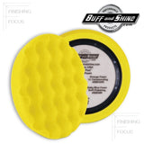 Buff and Shine 8" Center Ring Waffle Face Foam, Yellow Medium Cutting Pad, 830WR, 3