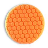Buff and Shine 7.5" Center Ring Hex Face Euro Foam, Orange Medium Cutting Pad, 680RH