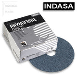 Indasa 5" Rhynofibre "Z" Silver Resin Fibre Grinding Discs, 1200 Series