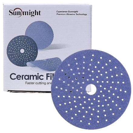 Sunmight 5" Ceramic Film Multi-Hole Vacuum Grip Sanding Discs