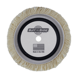 Buff and Shine 7.5" Center Ring Wool, Heavy Cutting Buff Pad, 4-Ply Twist, 752R, bottom grip view