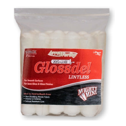 ArroWorthy Mighty Mini Glossdel Pro-Line Lintless Roller Covers, 1/4" Nap, 6.5 Inch, 10-Pack, 6.5-GL2CK