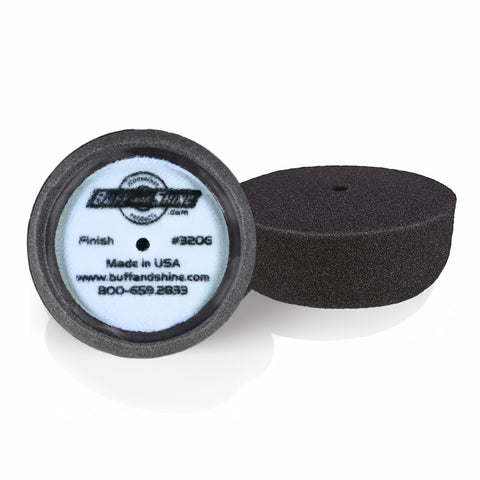 Buff and Shine 3" Mini Foam Black Finishing Grip Pad, 2-Pack, 320G