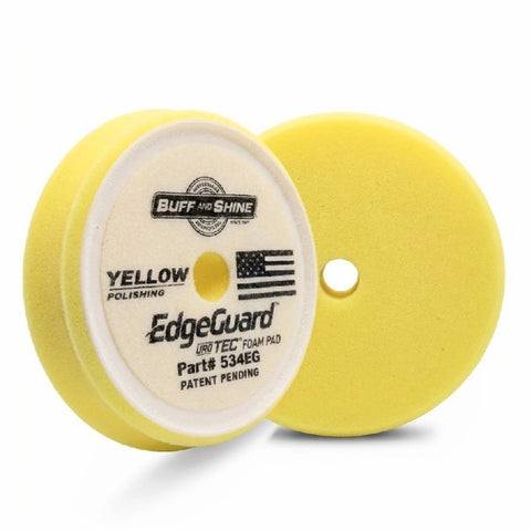 Buff and Shine 5" EdgeGuard Foam Buff Pad, Yellow, Polishing, 534EG
