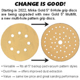Mirka 5" Gold Multifit Grip Vacuum Sanding Discs, 23-5MF Series, 3