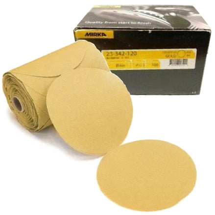 Mirka Gold 6" Solid PSA Sanding Discs, Link Rolls, 23-342 Series