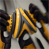 Mirka Iridium Soft 6" Multifit Grip Dry Sanding Discs, 24-6MF Series, in action image, 1