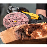 Mirka Ultimax Ligno 6" Grip Discs, in action image, 1