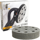 Mirka Iridium 9" STYRO 8+1-Hole Grip Sanding Discs, 24-9CU Series