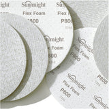 Sunmight Flex Foam Film 6" Vacuum Grip Sanding Discs, front and back