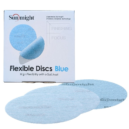 Sunmight Flexible Film 6" Solid Grip Discs, Blue (400-600 grit), 60218