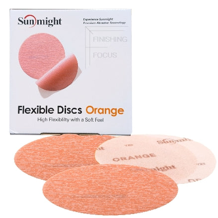Sunmight Flexible Film 6" Solid Grip Discs, Orange (1200-1500 grit), 60222