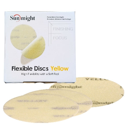 Sunmight Flexible Film 6" Solid Grip Discs, Yellow (800-1000 grit), 60219