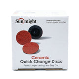 Sunmight 2" Quick Change Ceramic Locking Discs, R-Type, 36 grit discs, box