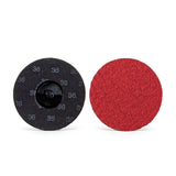 Sunmight 2" Quick Change Ceramic Locking Discs, R-Type, 36 grit discs, front and back