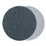 Sunmight 6" Grip Nonwoven Abrasive Scuff Grip Discs, Ultra Fine (Gray), front and back disc image