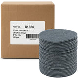 Sunmight 6" Grip Nonwoven Abrasive Scuff Grip Discs, Ultra Fine (Gray), case with 25 discs stacked in front of box