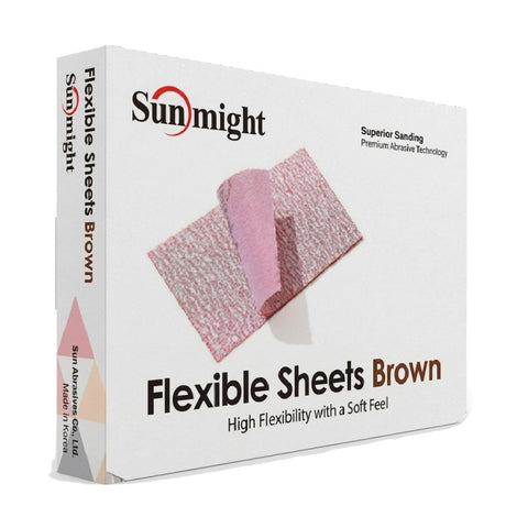 Sunmight Flexible Film Grip Sheets, Brown (240-320 grit), 60112