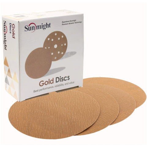 Sunmight 6" Gold PSA Solid Sanding Discs, new box design