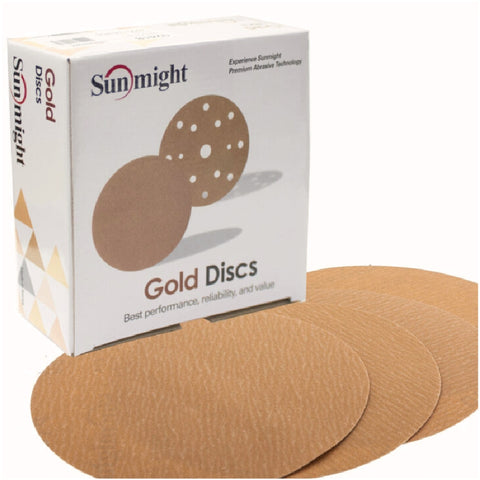 Sunmight 8" Gold Solid PSA Sanding Discs, new packaging