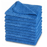 Surf-ACE Micro-ACE Blue Microfiber Cloths, Non-Scratch, 10-Pack, 225200, image of cloths stacked and showing radius corners