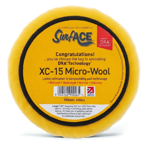 Surf-ACE 7" XC-15 Gold Micro-Wool Grip Buff Pad, 90026