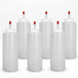 Dispenser Bottle, Wide Mouth, HDPE, 12 Ounce, 6-pack