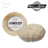 Buff and Shine 3" Mini Wool White Cutting Pad, 2-Pack, 301G