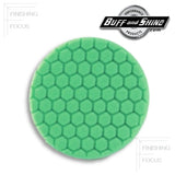 Buff and Shine 7.5" Center Ring Hex Face Foam, Green Polishing Pad, 640RH