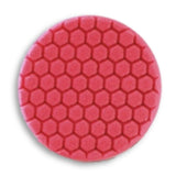 Buff and Shine 7.5" Center Ring Hex Face Euro Foam, Red Ultra Finishing Pad, 621RH