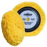 Buff and Shine 7.5" Center Ring Wool, Yellow Blend 4-Ply Twist, Medium Cut / Polishing Pad, 753RY