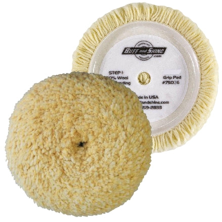 Buff And Shine 3 Inch Yellow Curved Back Foam Grip Pad – Polishing & Buffing – Model 330G