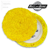 Buff and Shine 7.5" Wool, Yellow Blend 4-Ply Twist, Medium Cutting / Polishing Grip Pad, 7503GY