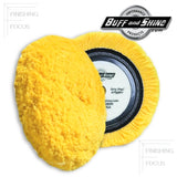 Buff and Shine 7.5" Center Ring Wool, Yellow Blend 4-Ply Twist, Medium Cut / Polishing Pad, 753RY