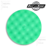 Buff and Shine 8" Center Ring Convoluted Waffle Face Foam, Green Polishing Pad, 840WR, 2