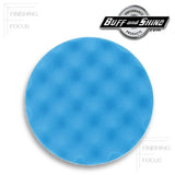 Buff and Shine 8" Center Ring Convoluted Waffle Face Foam, Blue Soft Polishing Pad, 850WR, 2