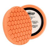 Buff and Shine 7.5" Center Ring Hex Face Euro Foam, Orange Medium Cutting Pad, 680RH, 2
