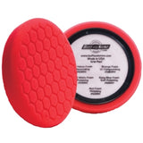 Buff and Shine 7.5" Center Ring Hex Face Euro Foam, Red Ultra Finishing Pad, 621RH, 2
