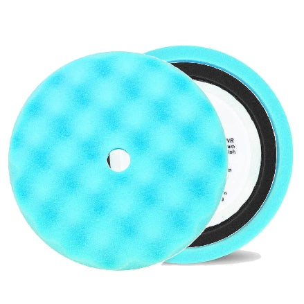 Buff and Shine 8" Center Ring Waffle Face Foam, Light Blue Ultra Finishing Pad, 852WR