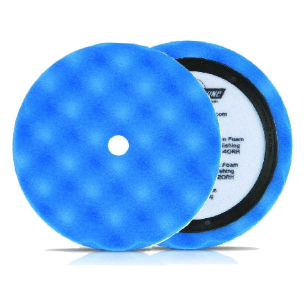 Buff and Shine 8" Center Ring Convoluted Waffle Face Foam, Blue Soft Polishing Pad, 850WR