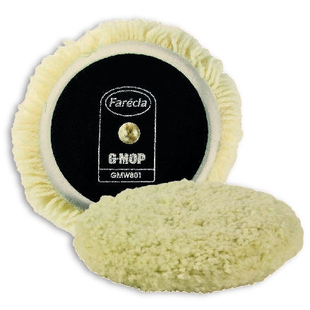 Farecla G Mop 8" Wool, 100% Twisted 4-Ply, Compounding Grip Pad, 40012/GMW801