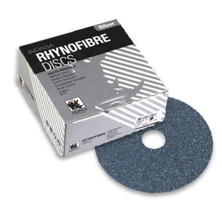 Indasa 5" Rhynofibre "Z" Silver Resin Fibre Grinding Discs, 1200 Series