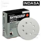 Indasa 5" Rhynogrip WhiteLine 8-Hole Vacuum Sanding Discs, 55 Series