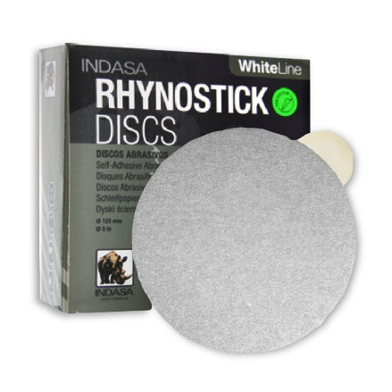 Indasa 5" WhiteLine Rhynostick PSA Solid Sanding Discs, 50 Series